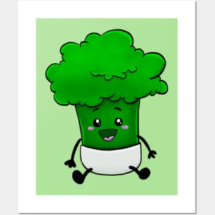 Baby Broccoli - Kawaii Cute Veggie Posters and Art